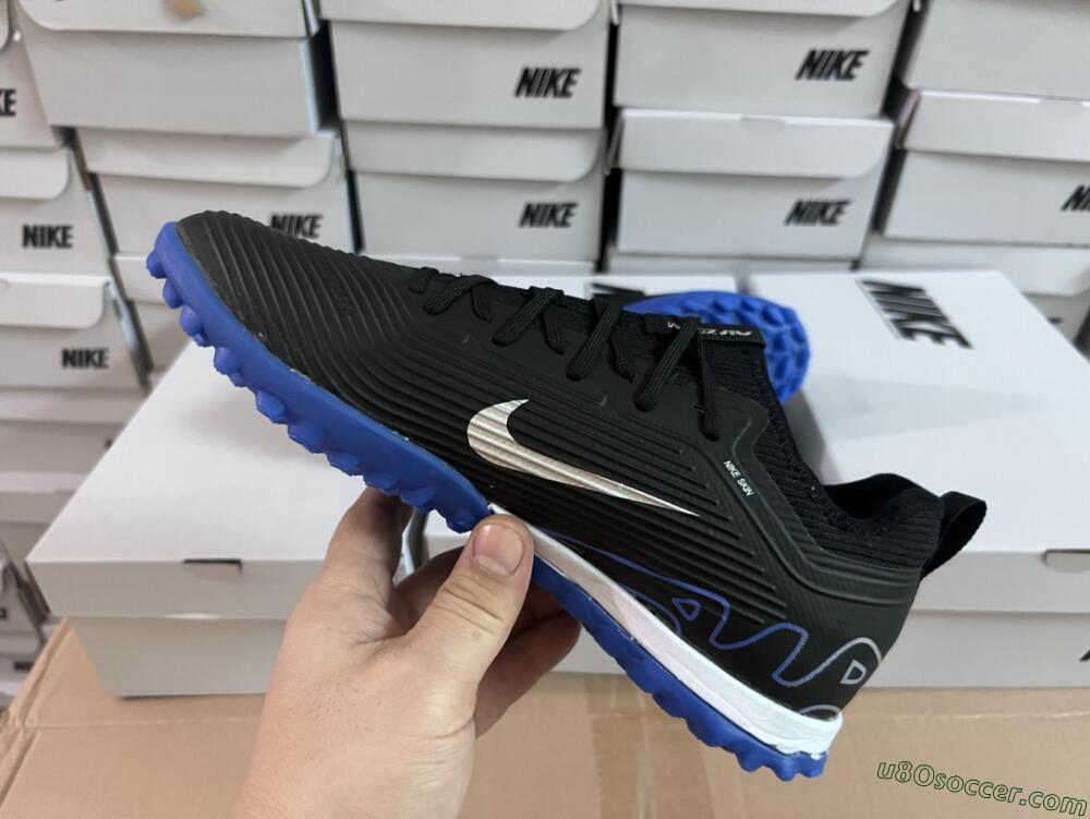 Nike Air Zoom Mercurial Vapor 15 Pro TF Artificial Turf Soccer Shoes - Black/White/Blue
