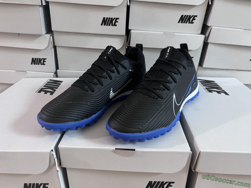 Nike Air Zoom Mercurial Vapor 15 Pro TF Artificial Turf Soccer Shoes - Black/White/Blue