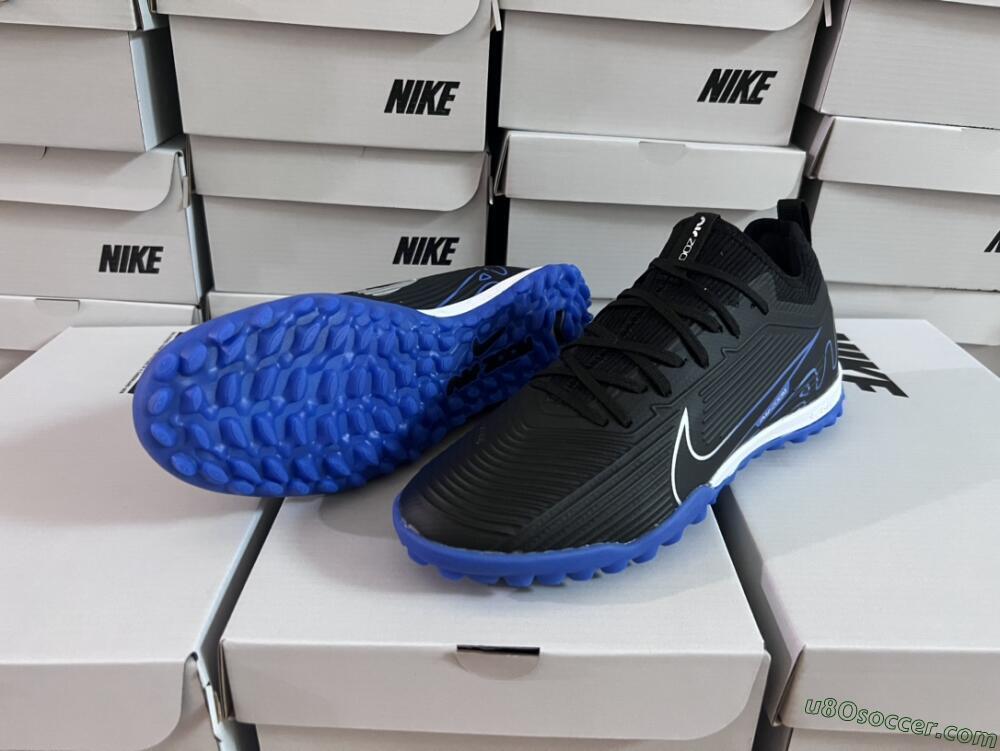 Nike Air Zoom Mercurial Vapor 15 Pro TF Artificial Turf Soccer Shoes - Black/White/Blue