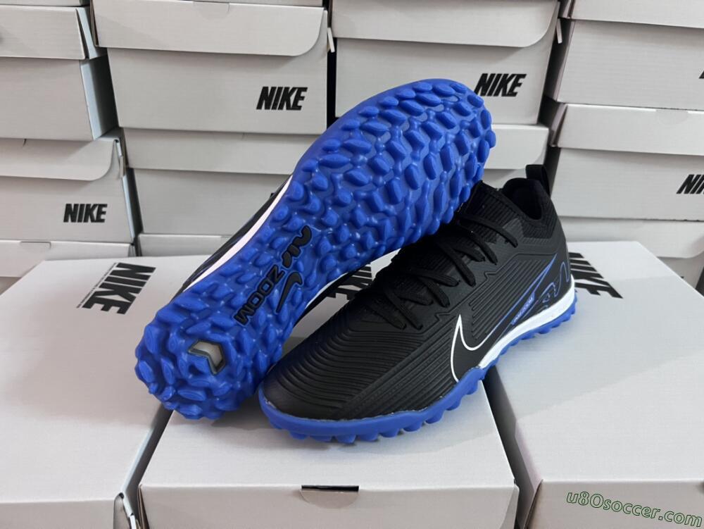 Nike Air Zoom Mercurial Vapor 15 Pro TF Artificial Turf Soccer Shoes - Black/White/Blue
