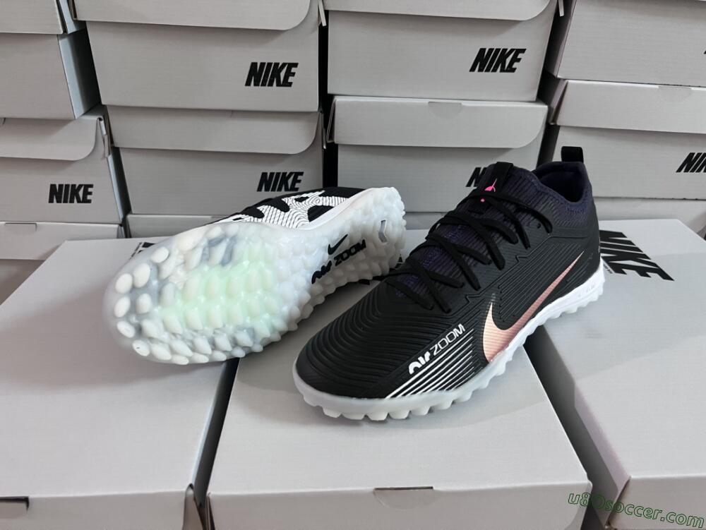 Nike Air Zoom Mercurial Vapor 15 Pro TF Artificial Turf Soccer Shoes - Black/Gold/White
