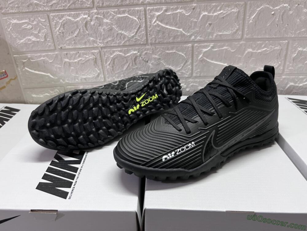 Nike Air Zoom Mercurial Vapor 15 Pro TF Artificial Turf Soccer Shoes - Black/White/Yellow