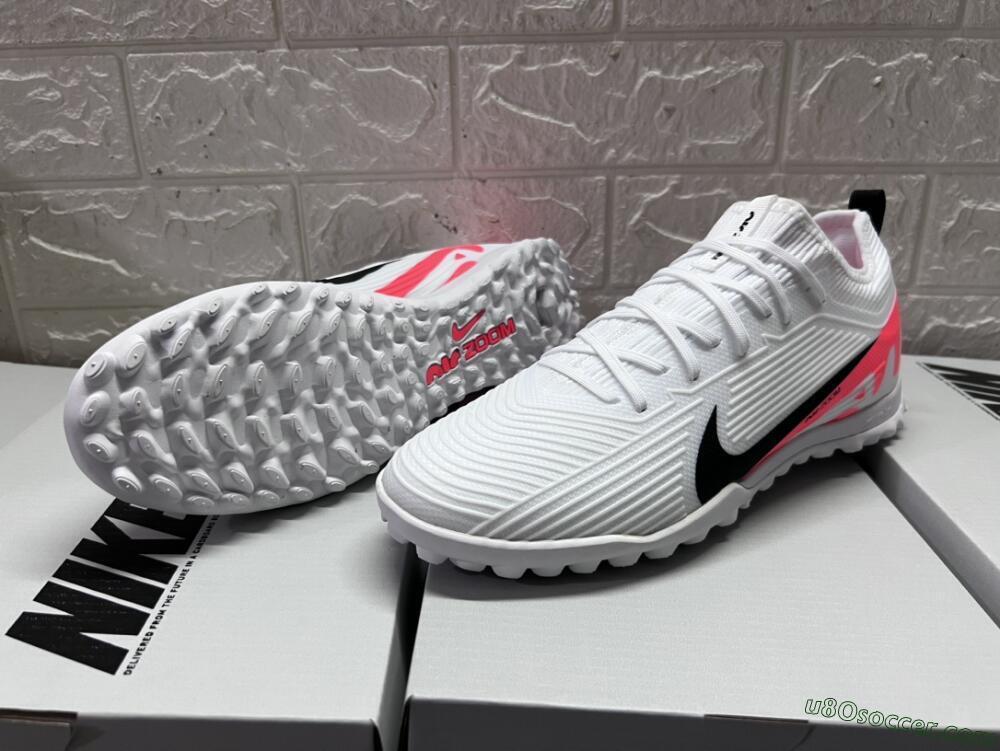 Nike Air Zoom Mercurial Vapor 15 Pro TF Artificial Turf Soccer Shoes - White/Black/Red
