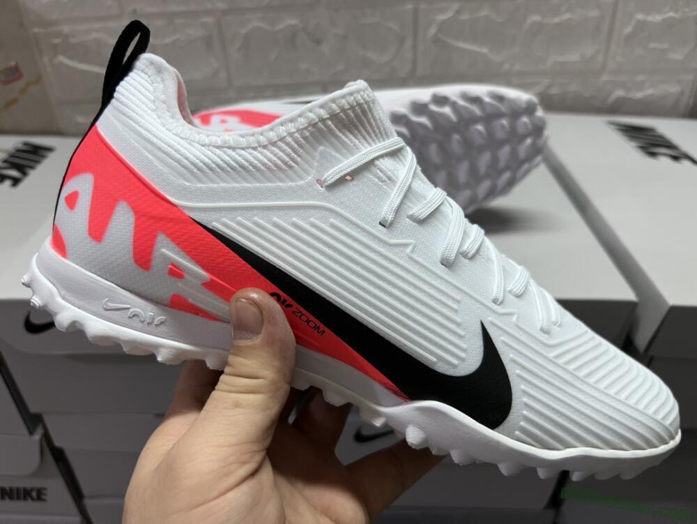 Nike Air Zoom Mercurial Vapor 15 Pro TF Artificial Turf Soccer Shoes - White/Black/Red