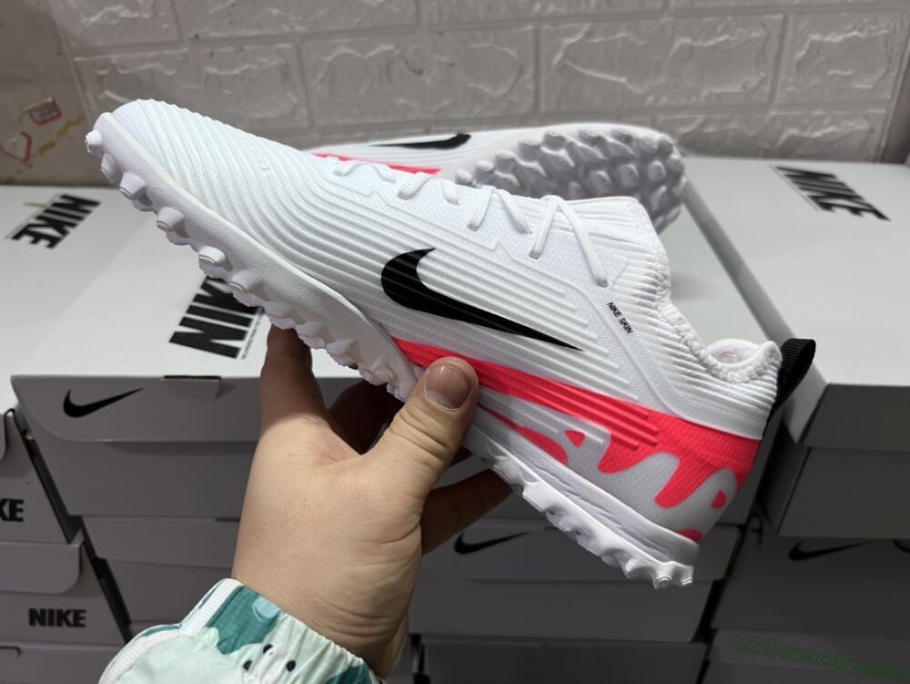 Nike Air Zoom Mercurial Vapor 15 Pro TF Artificial Turf Soccer Shoes - White/Black/Red