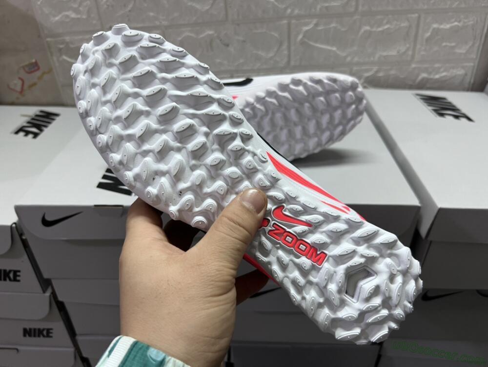 Nike Air Zoom Mercurial Vapor 15 Pro TF Artificial Turf Soccer Shoes - White/Black/Red