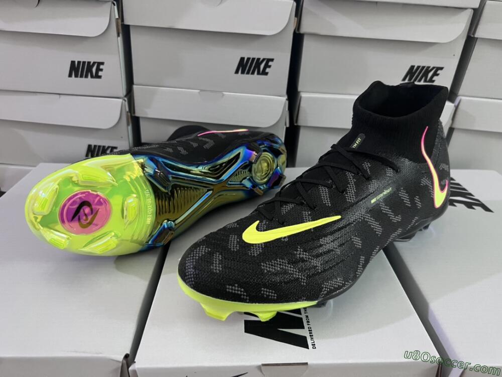 Nike Phantom Luna Elite FG Firm Ground Soccer Cleats - Black/Yellow/Pink