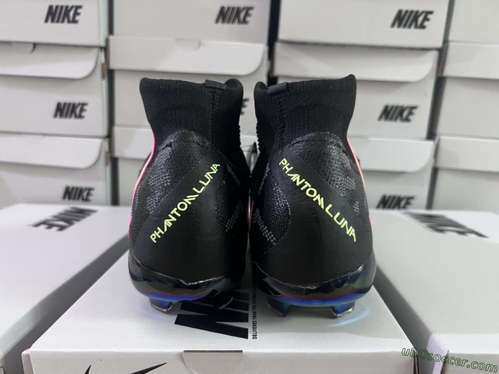 Nike Phantom Luna Elite FG Firm Ground Soccer Cleats - Black/Yellow/Pink