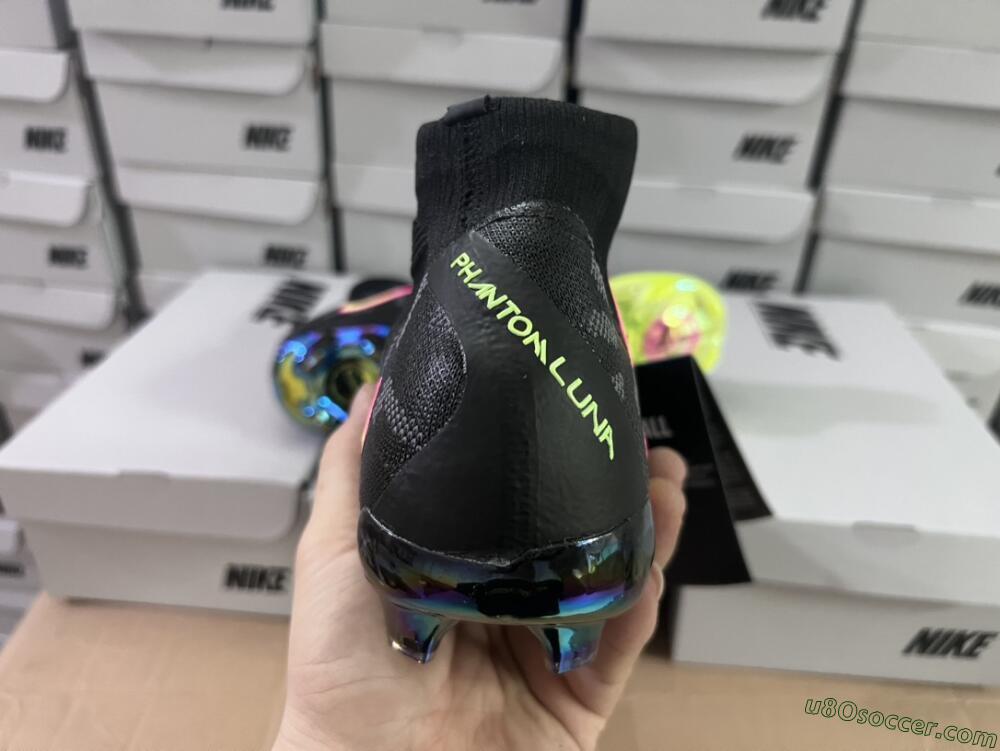 Nike Phantom Luna Elite FG Firm Ground Soccer Cleats - Black/Yellow/Pink