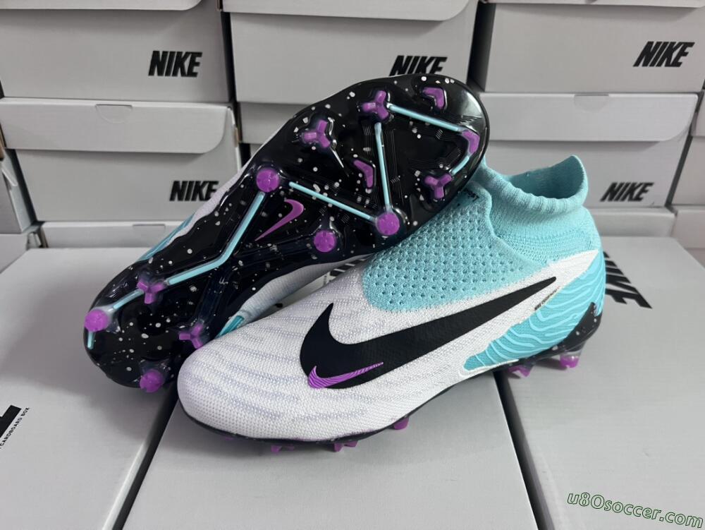 Nike Phantom GX Elite DF FG Firm Ground Soccer Cleats - White/Purple/Jade