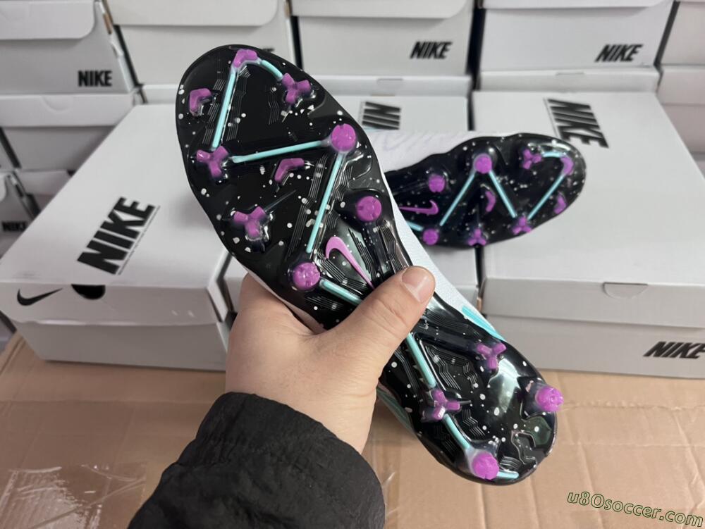 Nike Phantom GX Elite DF FG Firm Ground Soccer Cleats - White/Purple/Jade