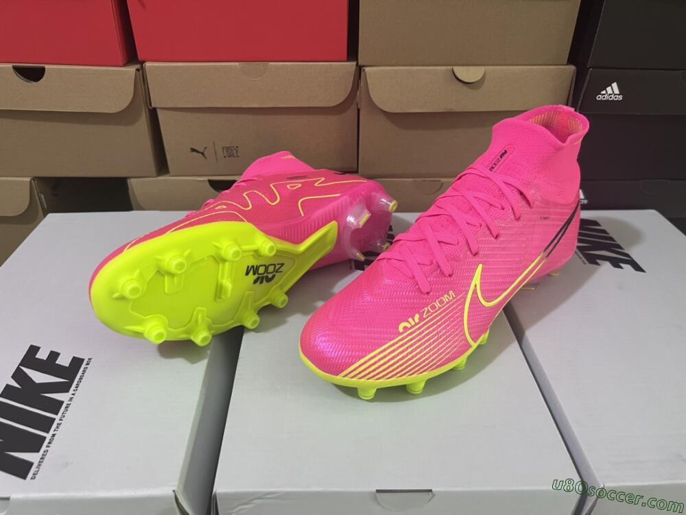 Nike Zoom Superfly 9 Elite SE AG Artificial Grass Soccer Cleats - Pink/Green
