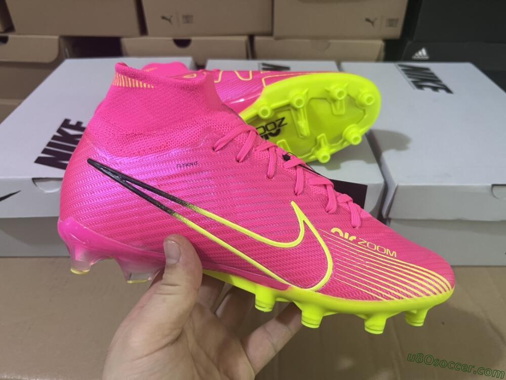 Nike Zoom Superfly 9 Elite SE AG Artificial Grass Soccer Cleats - Pink/Green