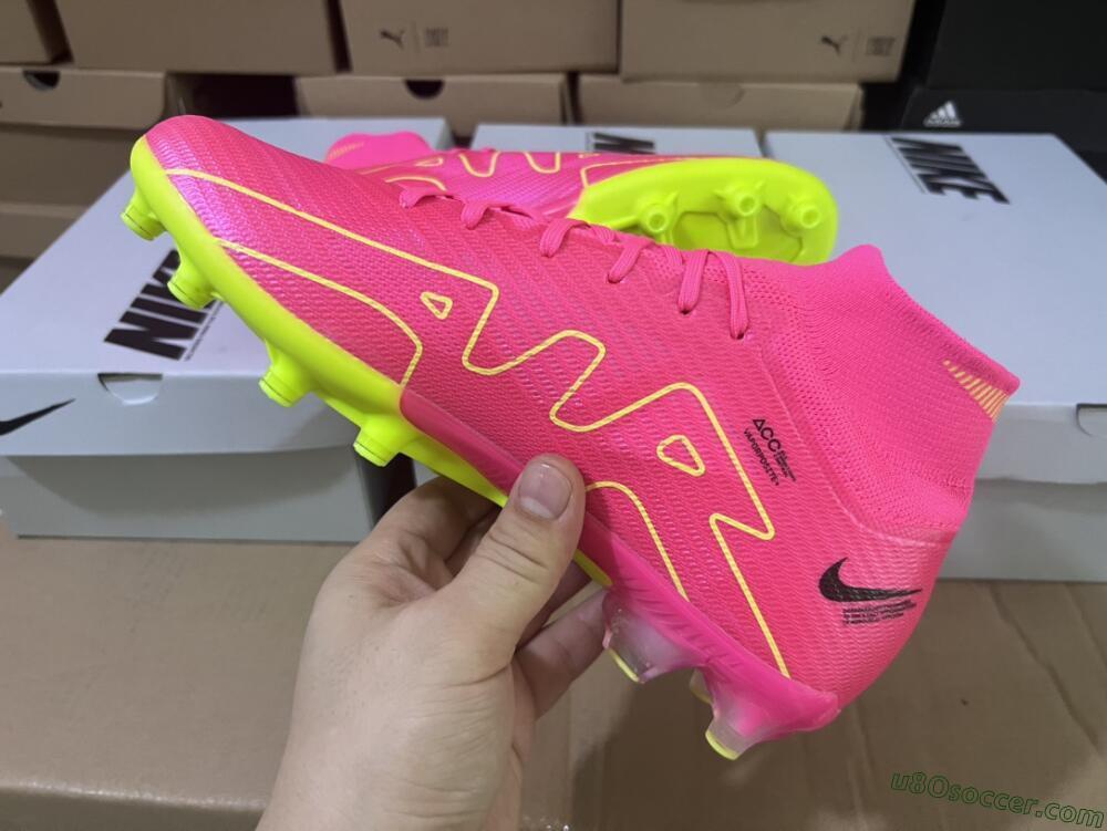 Nike Zoom Superfly 9 Elite SE AG Artificial Grass Soccer Cleats - Pink/Green
