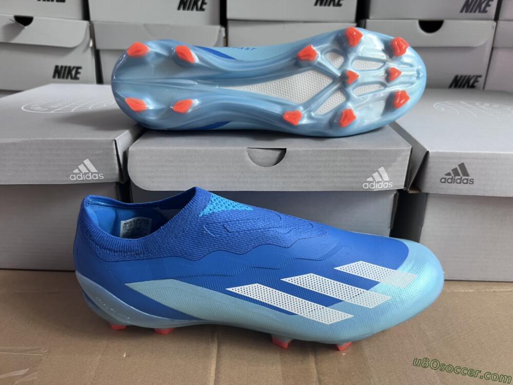 Adidas X Crazyfast.1 Laceless FG Firm Ground Soccer Cleats - Blue/White/Jade