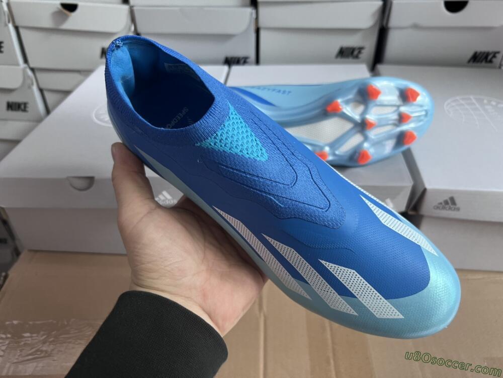 Adidas X Crazyfast.1 Laceless FG Firm Ground Soccer Cleats - Blue/White/Jade