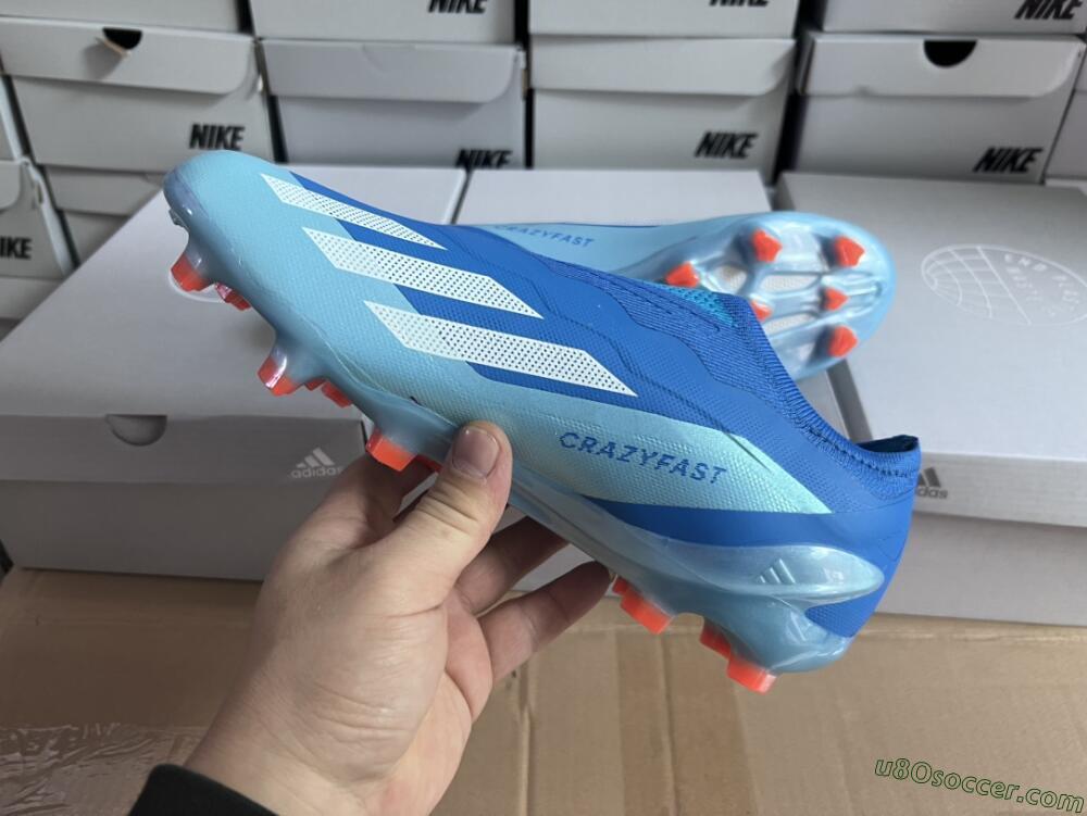 Adidas X Crazyfast.1 Laceless FG Firm Ground Soccer Cleats - Blue/White/Jade