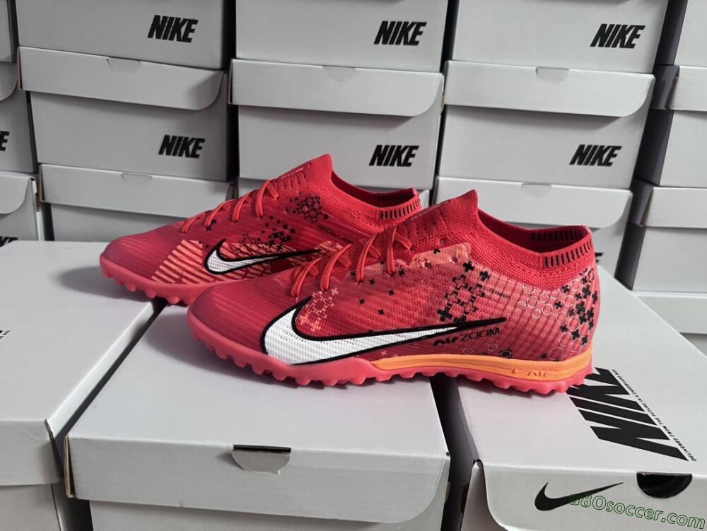 Nike Air Zoom Mercurial Vapor 15 Pro TF Artificial Turf Soccer Shoes - Red/White/Black