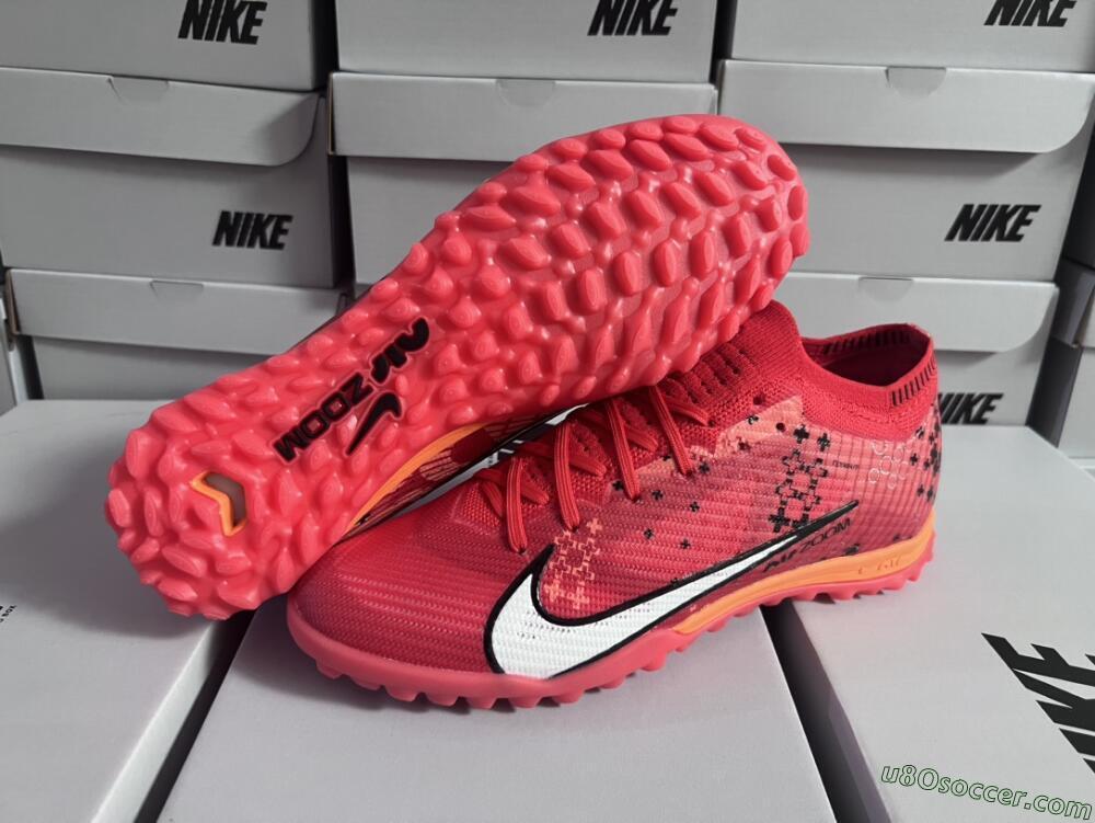 Nike Air Zoom Mercurial Vapor 15 Pro TF Artificial Turf Soccer Shoes - Red/White/Black