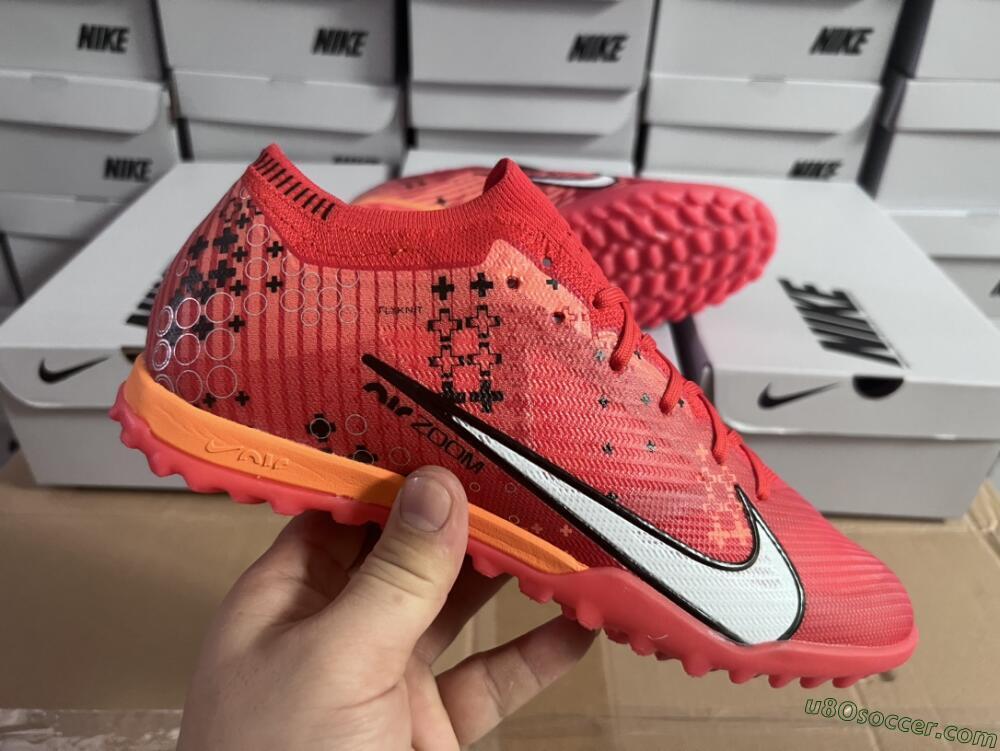 Nike Air Zoom Mercurial Vapor 15 Pro TF Artificial Turf Soccer Shoes - Red/White/Black