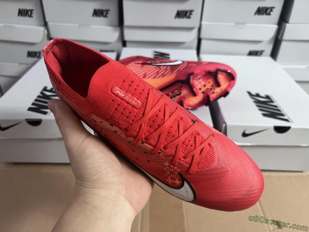 Nike AIR Zoom Mercurial Vapor 15 Elite FG Firm Ground Soccer Cleats - Orange/White/Black