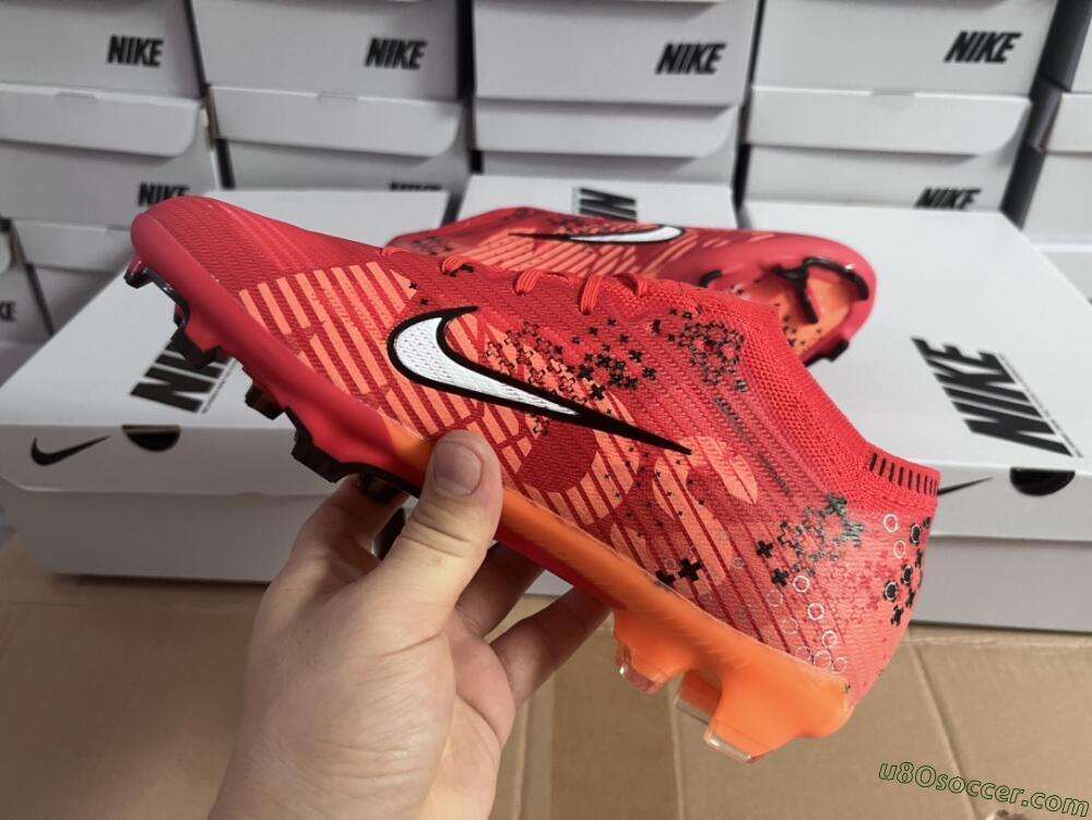 Nike AIR Zoom Mercurial Vapor 15 Elite FG Firm Ground Soccer Cleats - Orange/White/Black