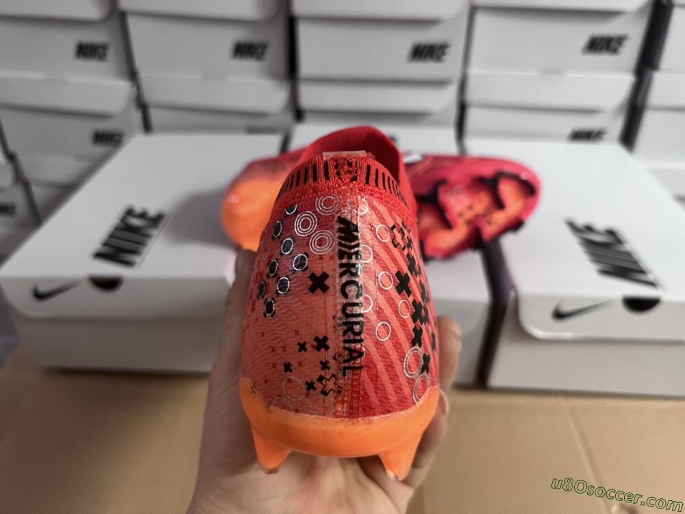 Nike AIR Zoom Mercurial Vapor 15 Elite FG Firm Ground Soccer Cleats - Orange/White/Black