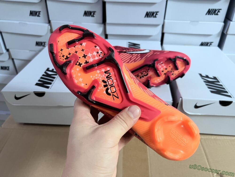 Nike AIR Zoom Mercurial Vapor 15 Elite FG Firm Ground Soccer Cleats - Orange/White/Black