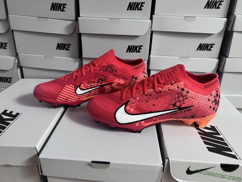 Nike AIR Zoom Mercurial Vapor 15 Elite FG Firm Ground Soccer Cleats - Orange/White/Black