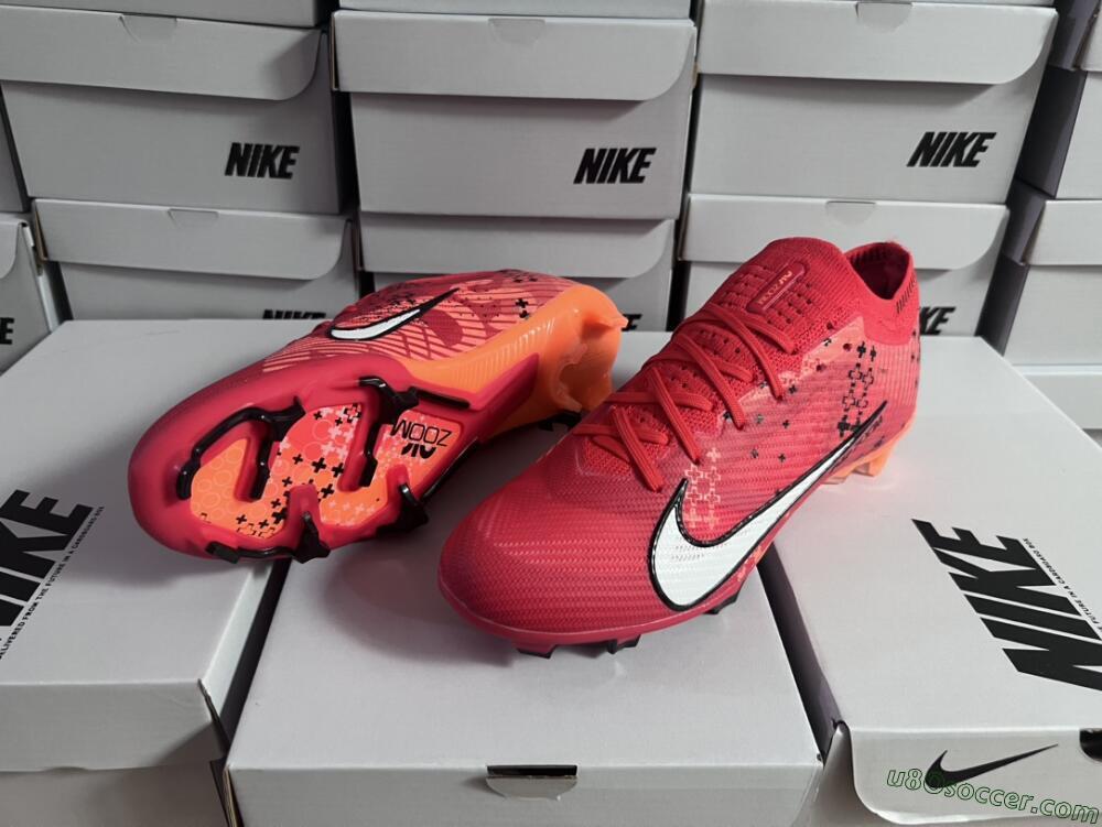 Nike AIR Zoom Mercurial Vapor 15 Elite FG Firm Ground Soccer Cleats - Orange/White/Black