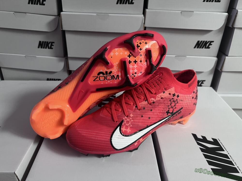 Nike AIR Zoom Mercurial Vapor 15 Elite FG Firm Ground Soccer Cleats - Orange/White/Black