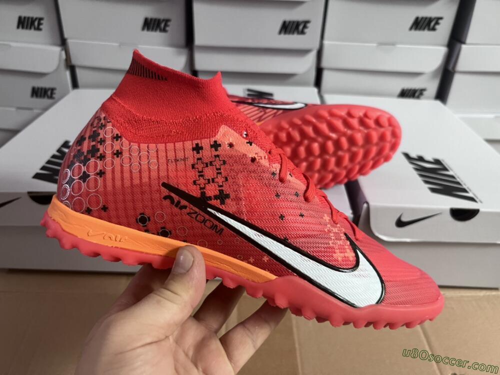 Nike Air Zoom Mercurial Superfly 9 Elite TF Artificial Turf Soccer Shoes - Red/White/Black
