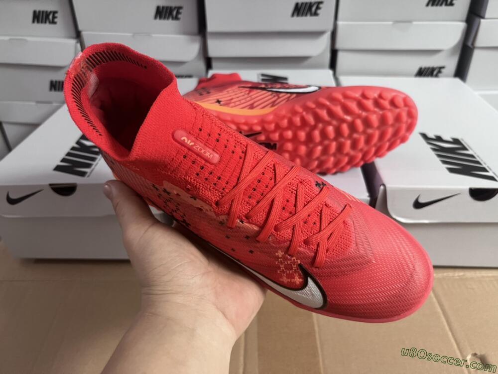 Nike Air Zoom Mercurial Superfly 9 Elite TF Artificial Turf Soccer Shoes - Red/White/Black