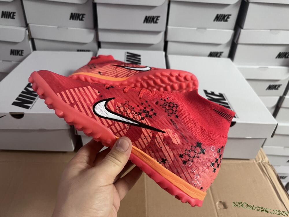 Nike Air Zoom Mercurial Superfly 9 Elite TF Artificial Turf Soccer Shoes - Red/White/Black
