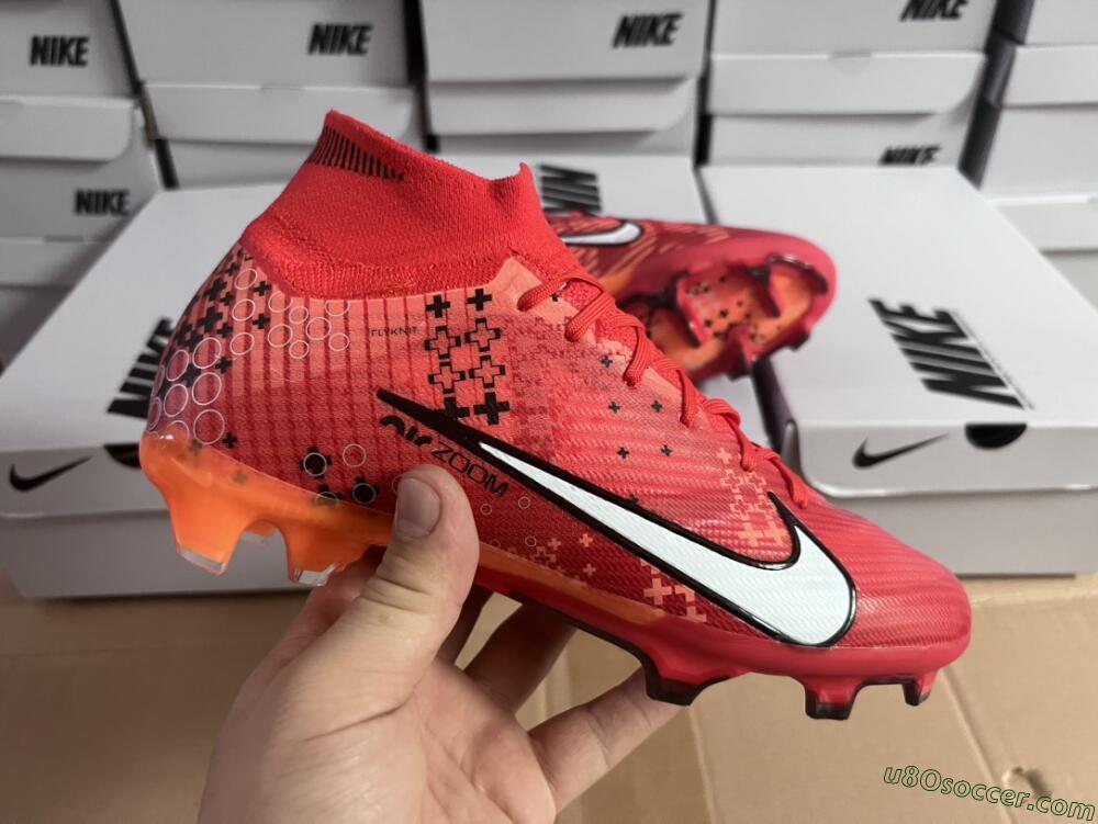 Nike Air Zoom Mercurial Superfly 9 Elite FG Firm Ground Soccer Cleats - Orange/White/Black