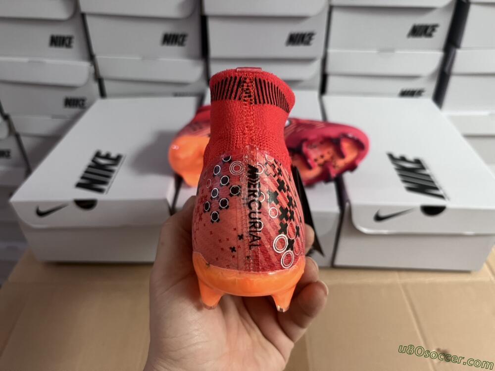 Nike Air Zoom Mercurial Superfly 9 Elite FG Firm Ground Soccer Cleats - Orange/White/Black