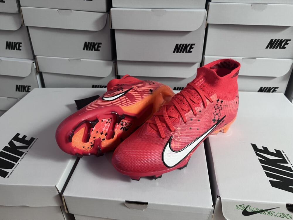 Nike Air Zoom Mercurial Superfly 9 Elite FG Firm Ground Soccer Cleats - Orange/White/Black