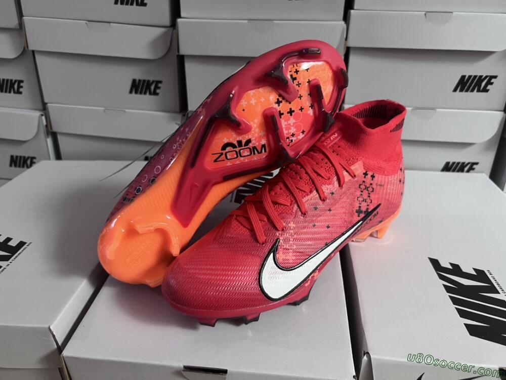 Nike Air Zoom Mercurial Superfly 9 Elite FG Firm Ground Soccer Cleats - Orange/White/Black
