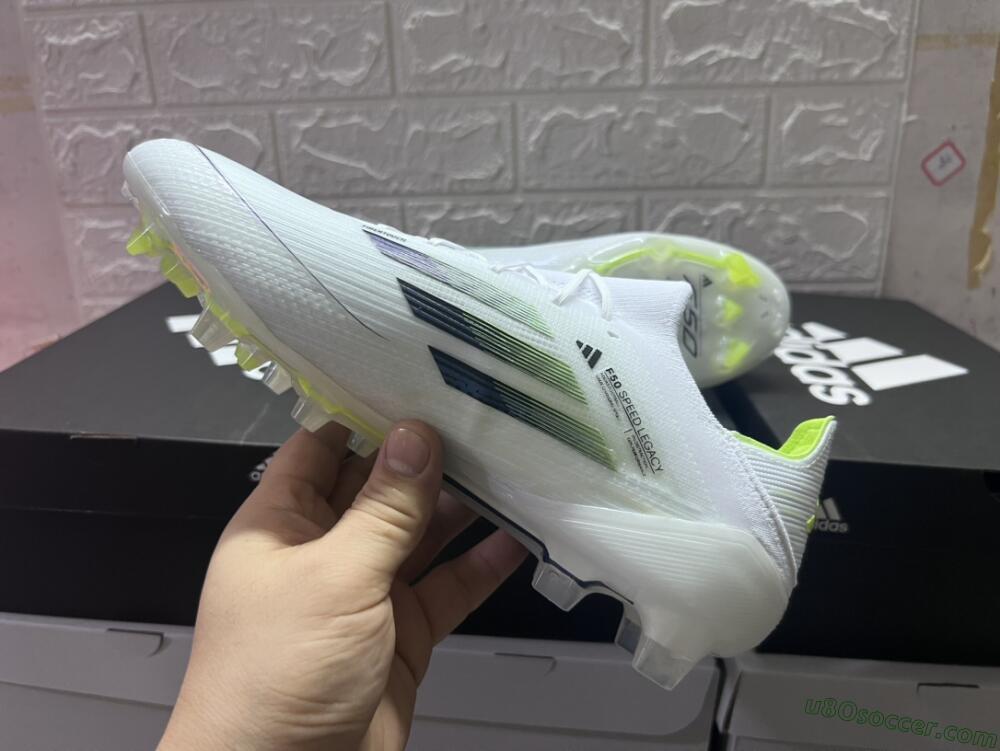 Adidas F50 Adizero FG Firm Ground Soccer Cleats - White/Black/Yellow