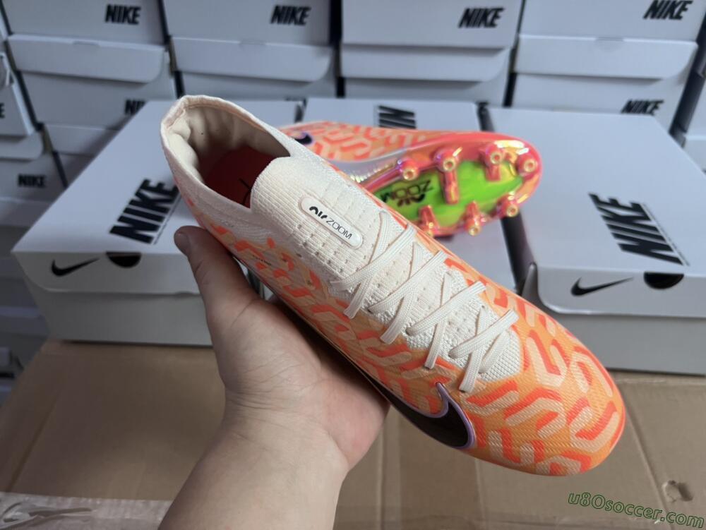 Nike Air Zoom Mercurial Vapor 15 Elite AG Artificial Grass Soccer Cleats - Orange/Black/Purple