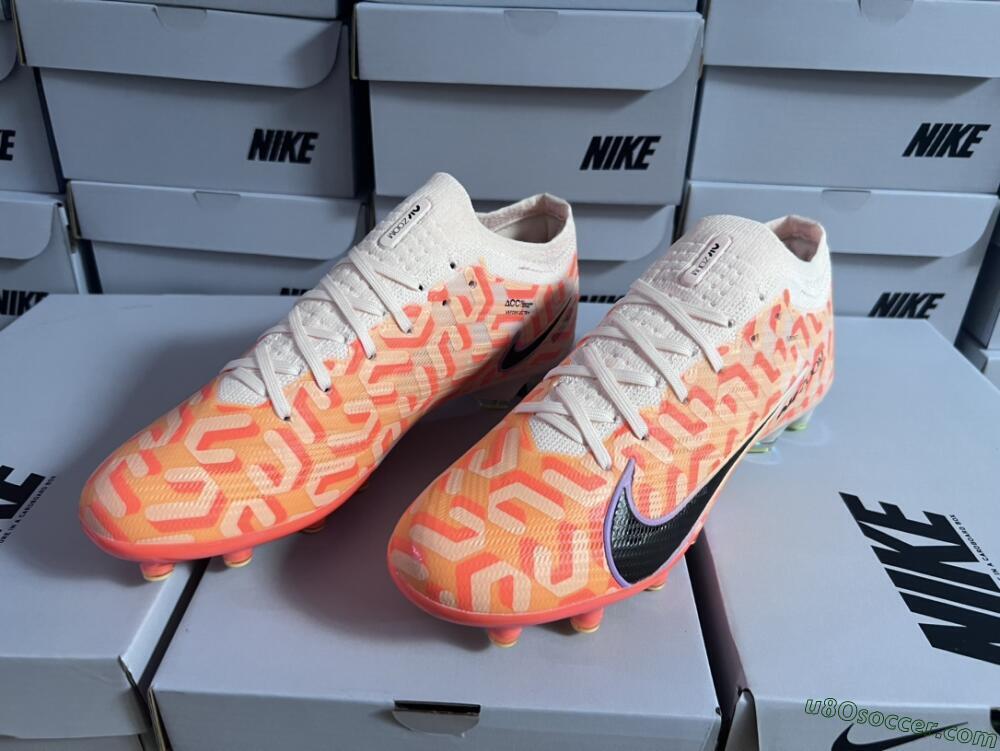 Nike Air Zoom Mercurial Vapor 15 Elite AG Artificial Grass Soccer Cleats - Orange/Black/Purple
