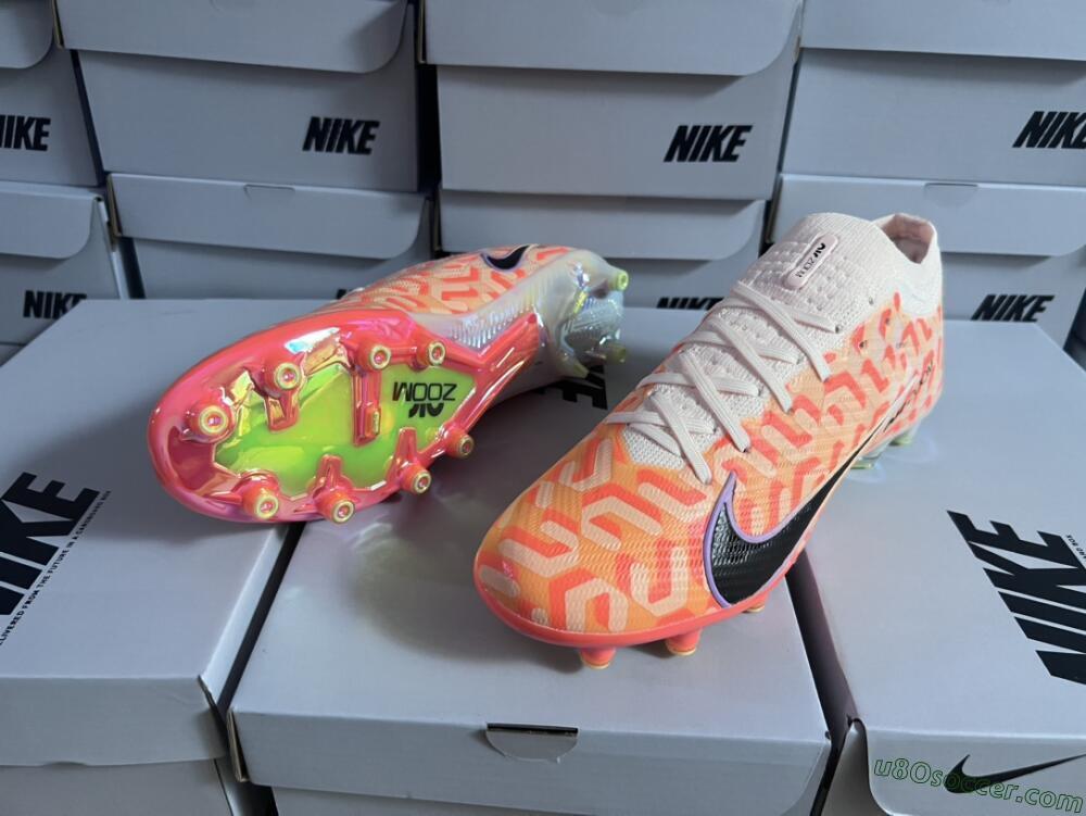 Nike Air Zoom Mercurial Vapor 15 Elite AG Artificial Grass Soccer Cleats - Orange/Black/Purple