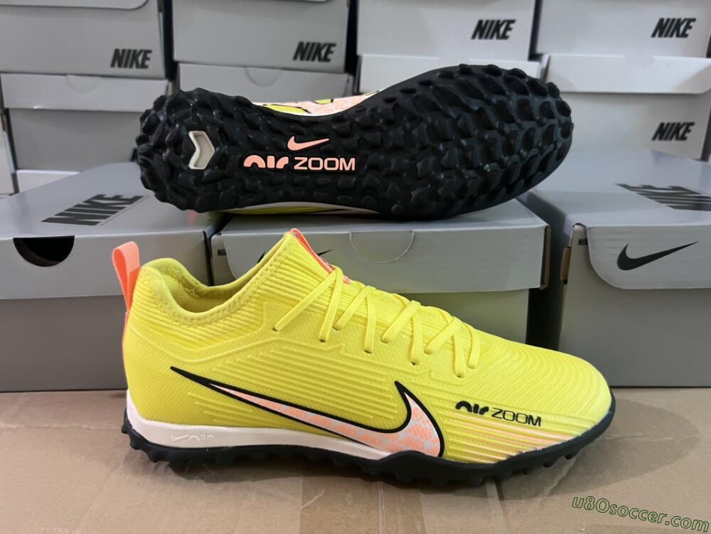 Nike Air Zoom Mercurial Vapor 15 Pro TF Artificial Turf Soccer Shoes - Yellow/Pink/White/Black
