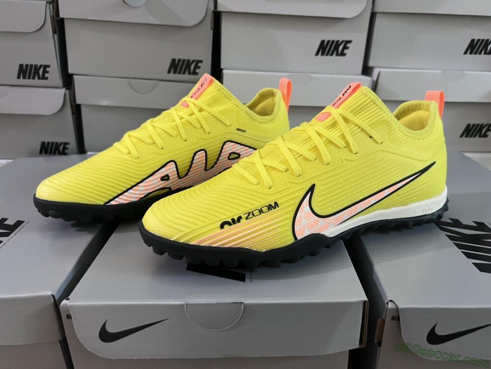 Nike Air Zoom Mercurial Vapor 15 Pro TF Artificial Turf Soccer Shoes - Yellow/Pink/White/Black
