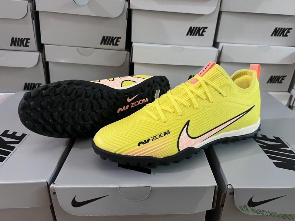 Nike Air Zoom Mercurial Vapor 15 Pro TF Artificial Turf Soccer Shoes - Yellow/Pink/White/Black
