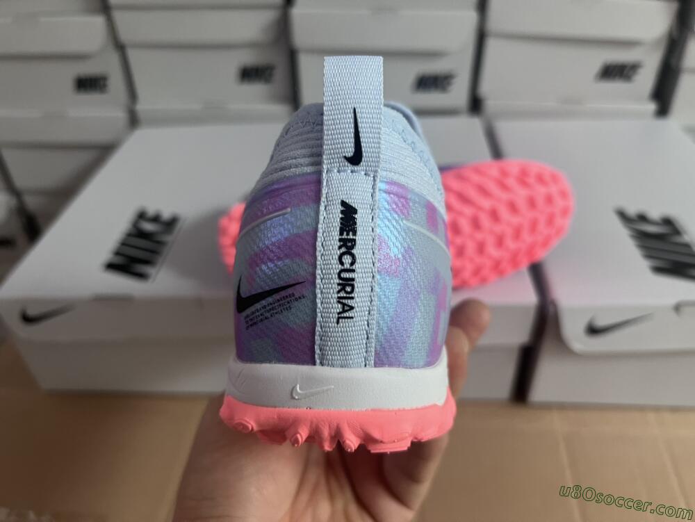 Nike Air Zoom Mercurial Vapor 15 Pro TF Artificial Turf Soccer Shoes - Silver/Purple/Red