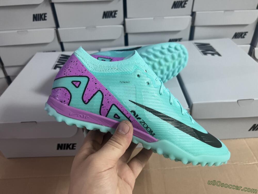 Nike Air Zoom Mercurial Vapor 15 Elite TF Artificial Turf Soccer Shoes - Blue/Black/Purple