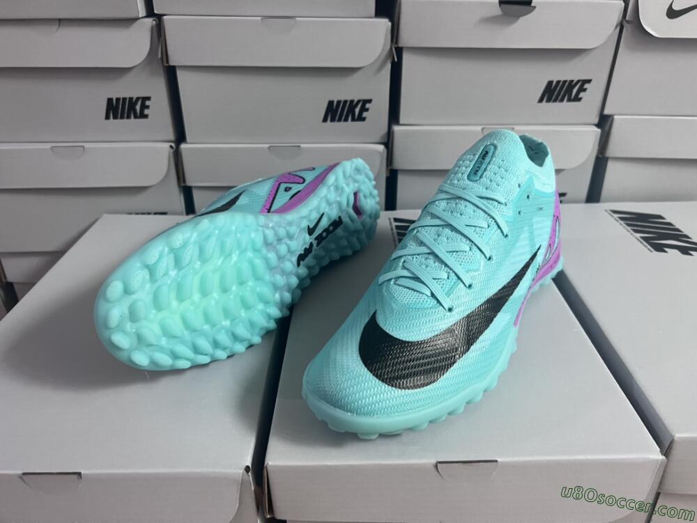 Nike Air Zoom Mercurial Vapor 15 Elite TF Artificial Turf Soccer Shoes - Blue/Black/Purple