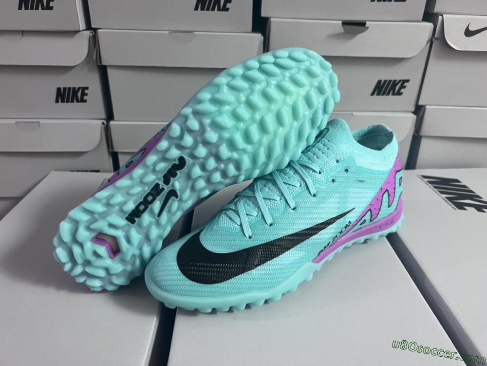Nike Air Zoom Mercurial Vapor 15 Elite TF Artificial Turf Soccer Shoes - Blue/Black/Purple