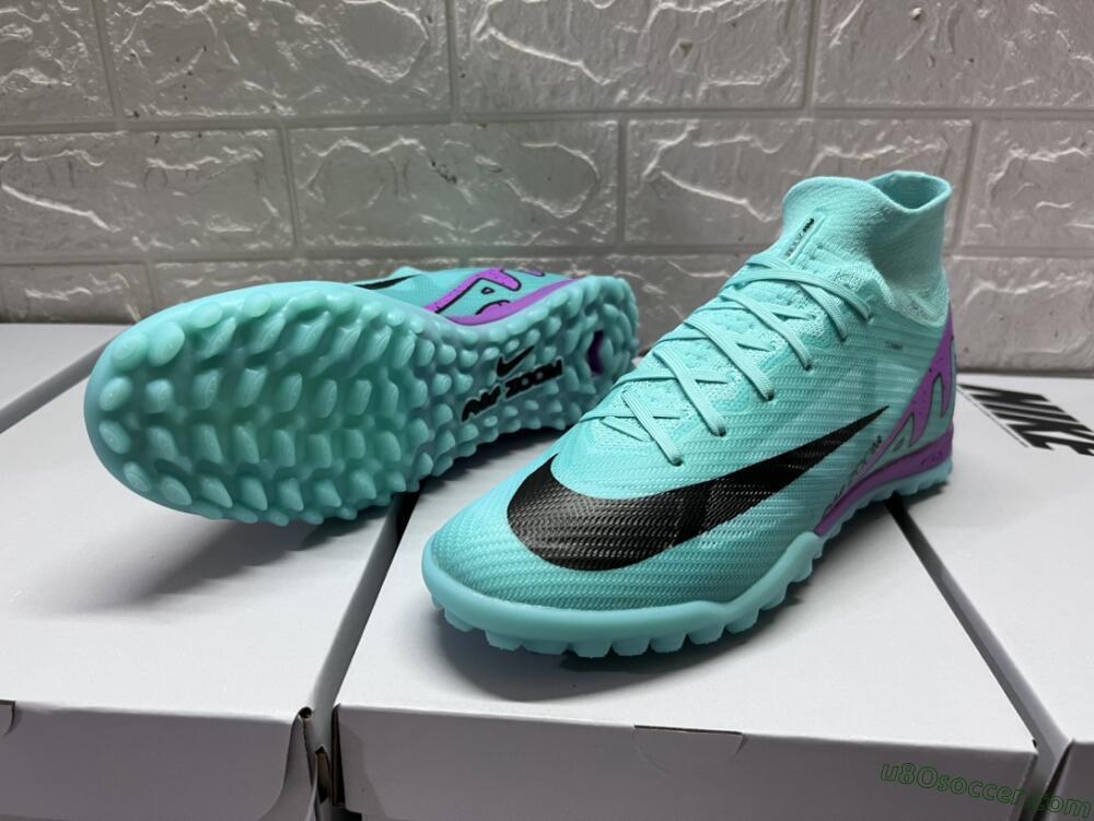 Nike Air Zoom Mercurial Superfly 9 Elite TF Artificial Turf Soccer Shoes - Blue/Black/Purple